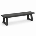Gartenbank Holz Akazienholz Anthrazit 180x40x45 cm