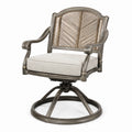 Drehsessel Holz Metall Rattan Beige