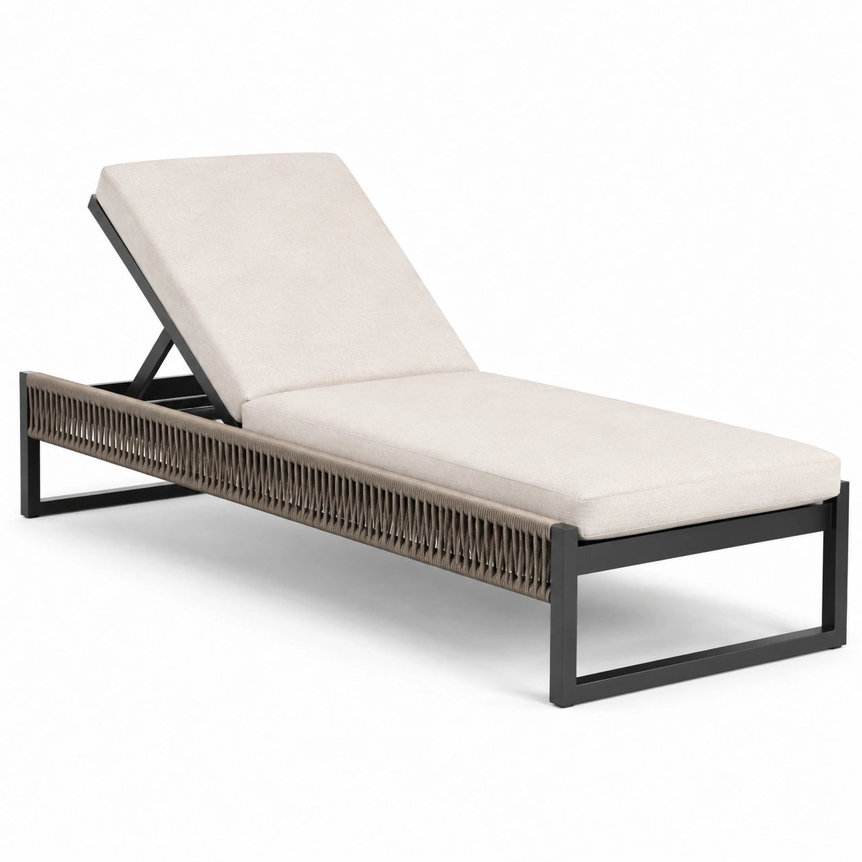 Gartenliege mit Aluminiumrahmen und Beige Polsterung
