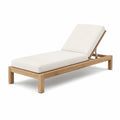 Gartenliege Teakholz verstellbar mit Polyesterkissen Creme 200cm