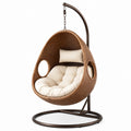 Hängesessel aus synthetischem Rattan mit Kissen Braun/Beige