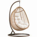 Hängesessel Ei-Form Rattan Stahlrahmen Beige