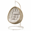 Hängesessel aus PE-Rattan mit Stahlrahmen Beige