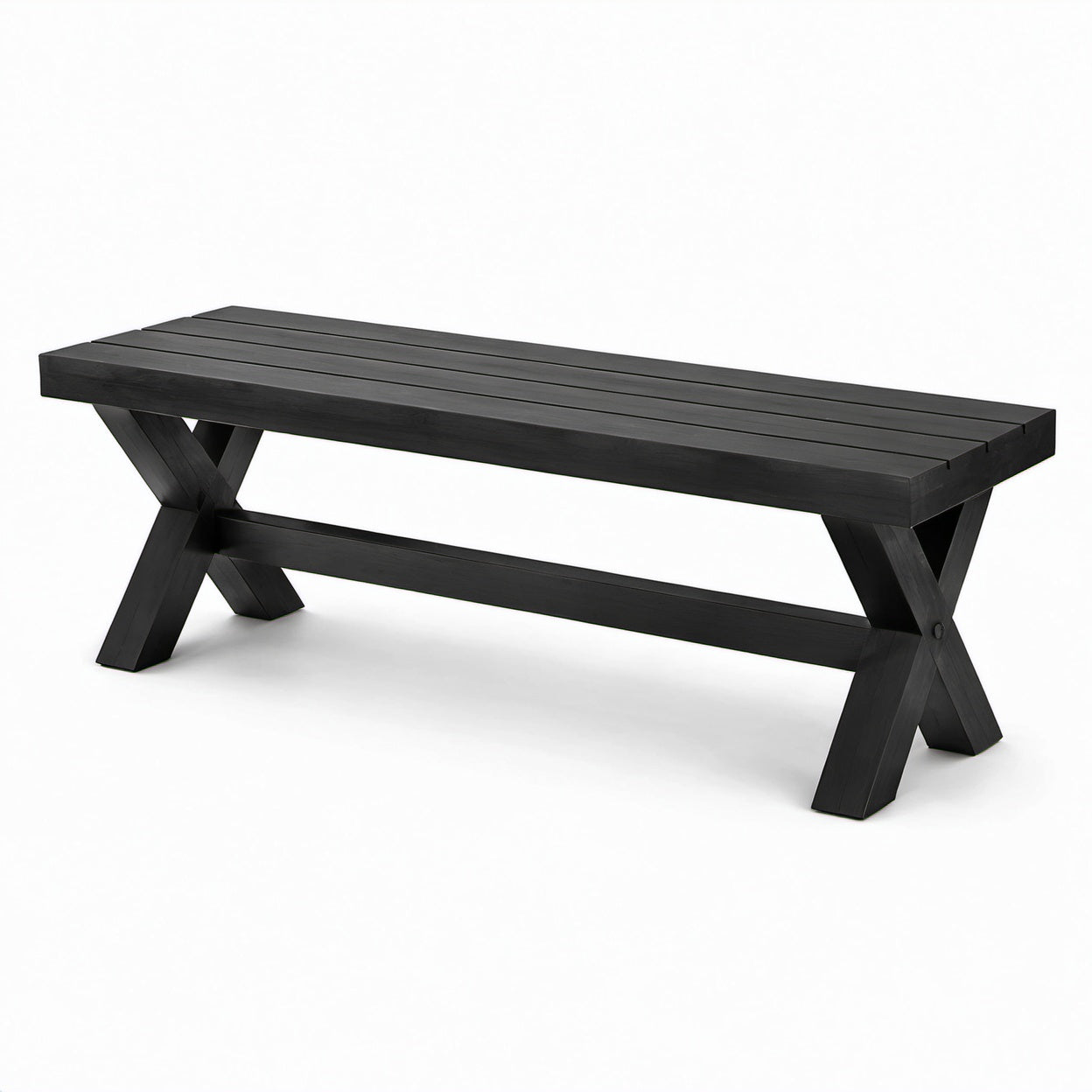 Holzbank Schwarz 150x40x45 cm