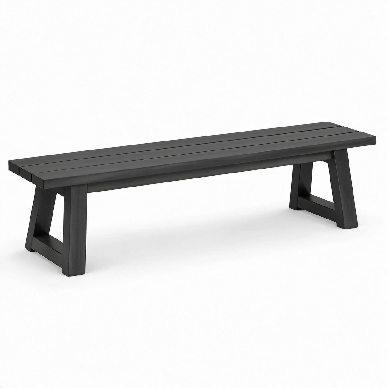 Gartenbank Holz Akazienholz Anthrazit 180x40x45 cm