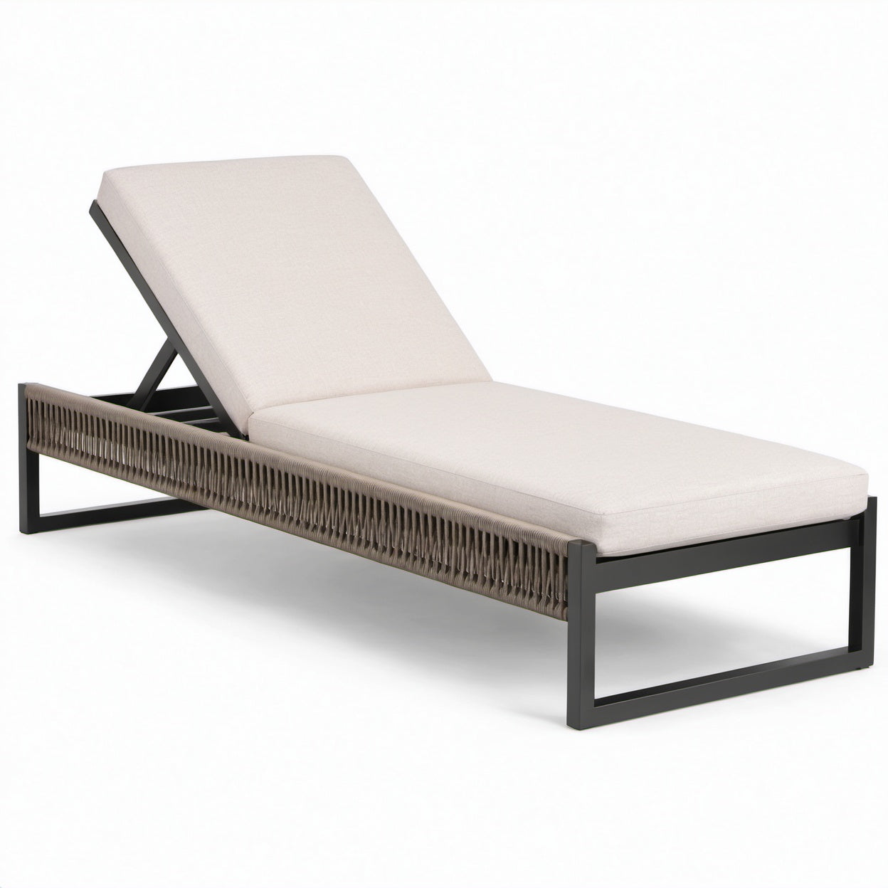 Gartenliege mit Aluminiumrahmen und Beige Polsterung